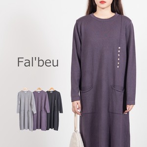Casual Dress Plain Color Pocket Knit Dress Autumn/Winter 2023 3-colors