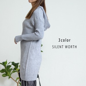 【SALE】起毛リブフード付ニットワンピース♪
