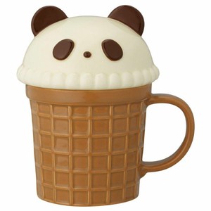 【マグカップ】アニマルアイスマグ 蓋付き パンダ