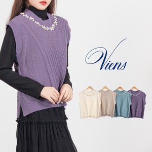 Vest/Gilet Pearl Layered Sleeveless Sweater Vest 4-colors