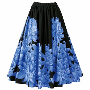 【フラダンス衣装】フラダンススカート（ロング） 黒×ブルー