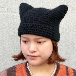 针织帽 女士 猫 动物