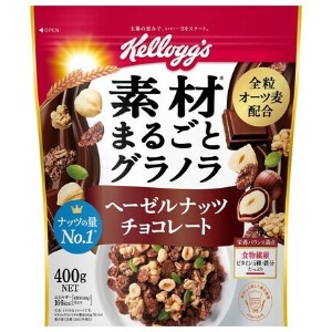 日本ケロッグ　素材グラノラヘーゼルナッツチョコ　400g　x6【ナッツ】【チョコ】