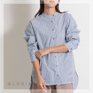 Button Shirt/Blouse Banded Collar Shirt 2024 Spring/Summer
