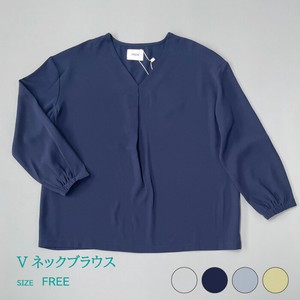 Button Shirt/Blouse V-Neck Georgette Ladies