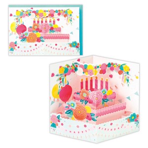 バースデーケーキ【誕生お祝い／立体カード／USA Design】