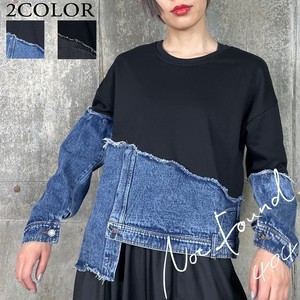 T-shirt Pullover Mini Large Silhouette Mixing Texture