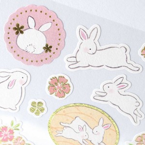 剪贴簿装饰品 兔子 和风贴纸 日本制造