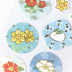 和風シール　冬の花【日本製】
