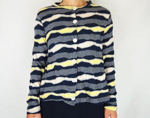 T-shirt Jacquard Cardigan Sweater Border Autumn/Winter 2023 Made in Japan