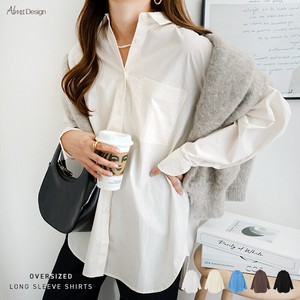 Button Shirt/Blouse Oversized Long Sleeves