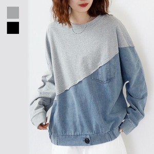 Sweatshirt Pullover Denim Switching