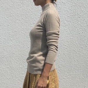 Sweater/Knitwear High-Neck Cashmere Touch Ribbed Knit