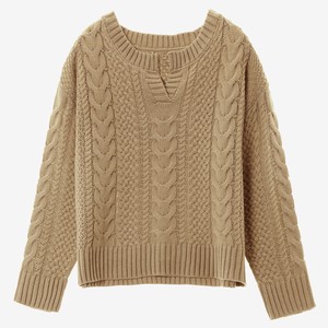 Sweater/Knitwear Pullover Keyhole Neck