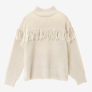 Sweater/Knitwear Fringe Switching Bulky