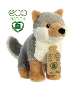 【100％リサイクル素材】エコネーション　オオカミ　ぬいぐるみ　エコ　動物　新商品