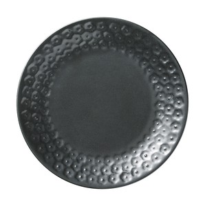 黒マット 印花型 5.0皿 [美濃焼 食器 日本製]