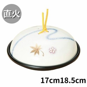 陶板鍋流水春秋(蓋強化)　18.5cm17cm 日本製