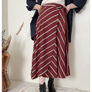 Skirt Long Skirt Stripe Printed