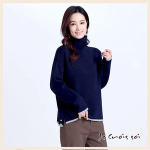 Sweater/Knitwear Color Palette Pullover Knitted High-Neck