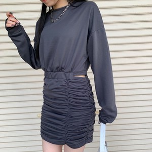 Casual Dress Shirring One-piece Dress 2023 New