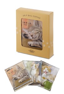 【NEW】猫と珈琲と本デカフェ3P　BOX　【ドリップバッグコーヒー　ギフトBOX】