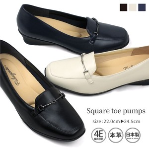 Comfort Pumps Square-toe Genuine Leather Loafer Made in Japan