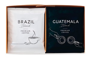 【NEW】PREMIUM COFFEE　ブラジルブレンド・グアテマラブレンド8P BOX【ドリップコーヒー　ギフトBOX】