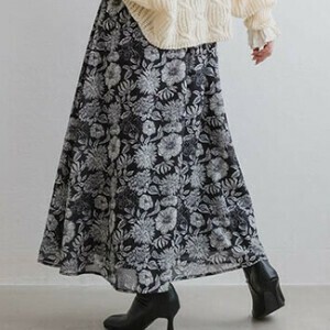 花柄シフォンフレアスカート 23661