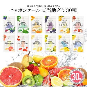 【全30個セット】ニッポンエール ご当地グミ アソート お土産 名産 果実グミ 全国農協食品