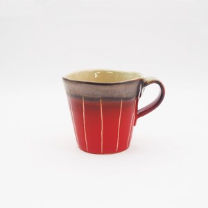 Banko ware Mug Red NEW Cafe Style Made in Japan