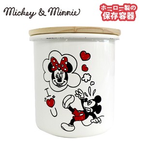 Disney（ディズニー）ミッキー&ミニー SH・ホーローキャニスター／MMJ-14　Enamel Tabel wear