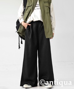 Antiqua Full-Length Pant Plain Color Bottoms Long Wide Pants Ladies' Popular Seller