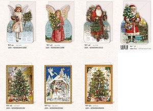 ●ドイツ製  アドベントカレンダー クリスマス 箔押しグリーティングカード