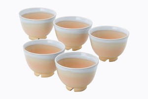 萩烧 日本茶杯 5件每组 日本制造