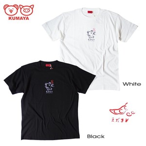 T-shirt White Character T-Shirt Bird Japanese Pattern