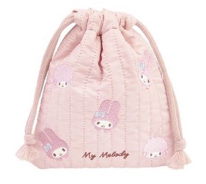 Pouch Quilted My Melody Drawstring Bag Sanrio Characters