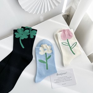 Socks Floral Pattern Socks Ladies' M