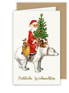 ●ドイツ製 クリスマス キラキラグリッター　グリーティングカード