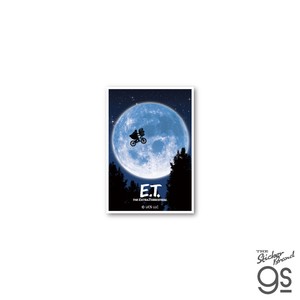 E.T. ポスターミニステッカー 月と自転車 ユニバーサル 映画 エリオット アメリカ スピルバーグ ET ET-002