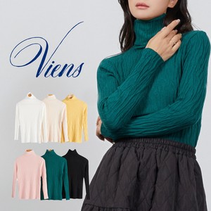 Sweater/Knitwear Jacquard Knitted Layered High-Neck Tops 6-colors