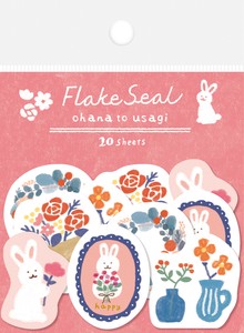Decoration Flower And Rabbit Washi Flake Stickers