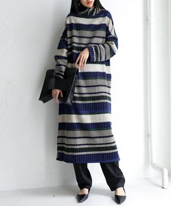 Antiqua Casual Dress Color Palette Long Sleeves Knit Dress Ladies Autumn/Winter