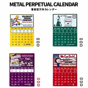 METAL PERPETUAL CALENDAR 万年 カレンダー FEPC SINCLAIR RAISIN ベティちゃん マグネットプレート