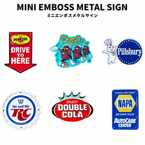 MINI EMBOSS METAL SIGN ミニ エンボス メタル サイン PENNZOIL RAISIN Pillsbury RC COLA NAPA