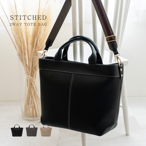 Tote Bag Faux Leather 2Way Stitch
