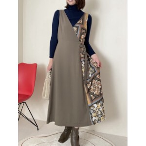 Casual Dress Patchwork Pattern Color Palette Pudding Switching