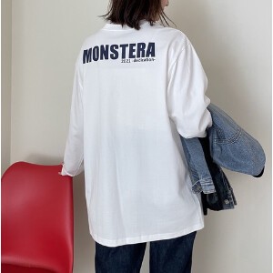 MONSTERA×doll up oops　ロゴプリントTシャツ