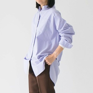 Button Shirt/Blouse Pudding Cotton Ladies'