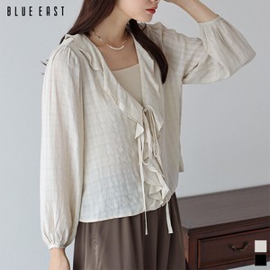 Button Shirt/Blouse Frilled Blouse Check Tops